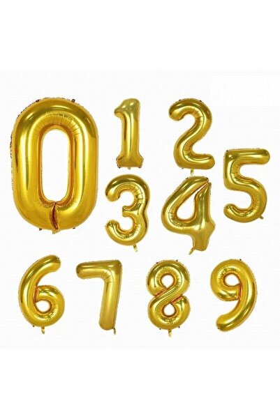 HEDİYEVİM Toptan Folyo Balon Rakam Gold 1 RAKAMI 36 cm