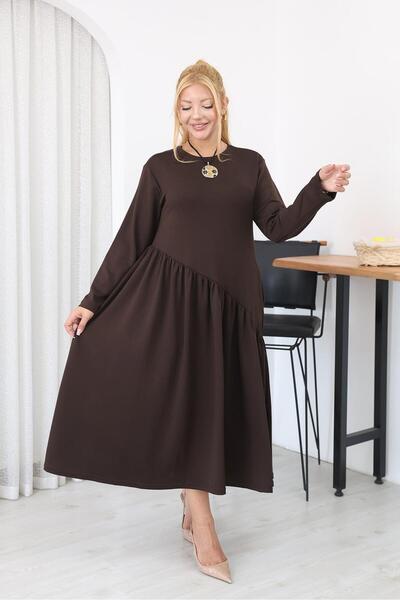 Siyezen Plus Size Pleated Modal Fabric Dress