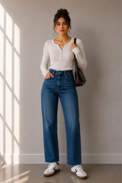 vayro Pantolon Jean Mom Kesik Paça 363 03