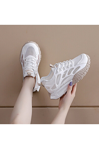 dorbe Women's Cutout Mesh Sports Lace-Up Sneakers