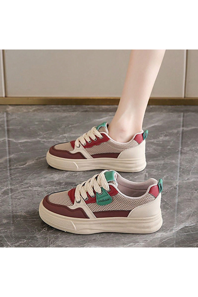 dorbe Women's Multicolor Mesh Running Lace-Up Sneakers