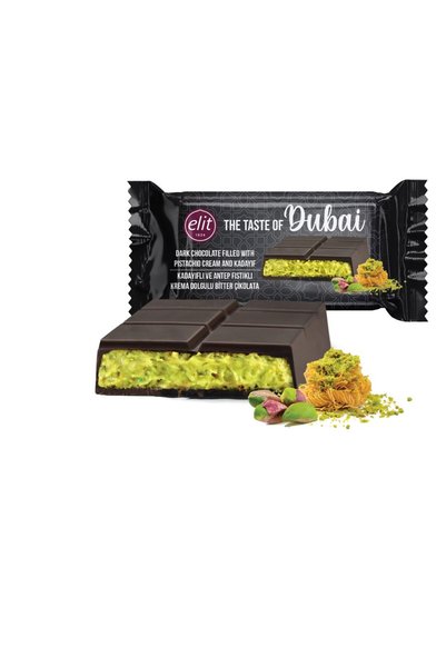 Elit Çikolata Kadayıflı ve Antep fıstıklı Krema Dolgulu Bitter Çikolata 90g
