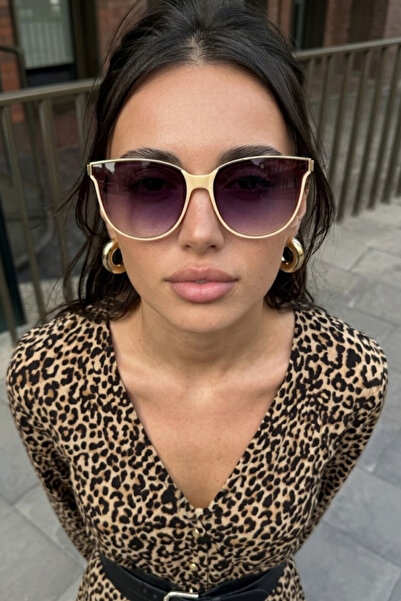 Chunky Frame Melissa New Season Popular Vintage Ultra Light Uv400 Filtered Cream Beige Women's Sunglasses
