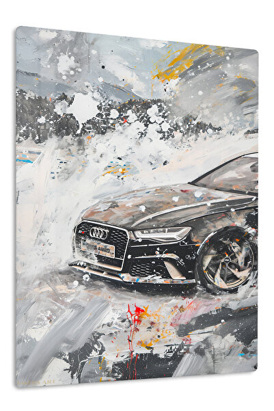 Emesa Art Black Sports Car Abstract Metal Wall Art