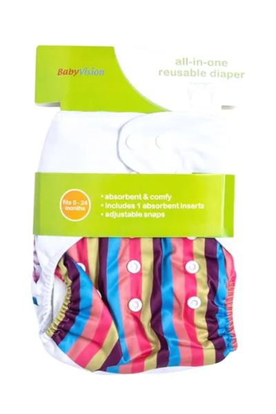 Baby Babyvision Reusable Diaper All In One Horse Printed