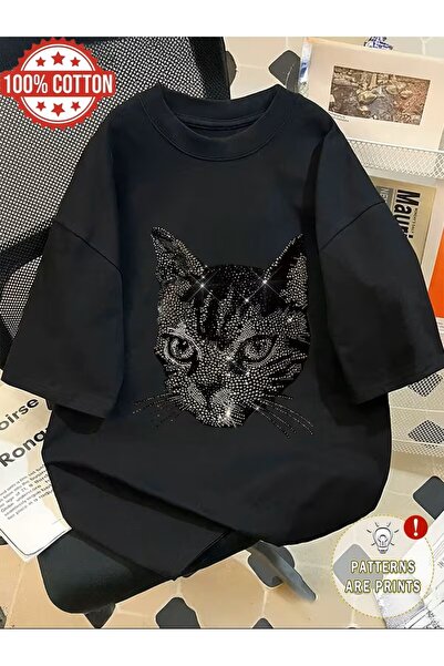 H&GHAMLEGİYİM Printed T-Shirt. Short Sleeve Summer & Spring Casual Top, Women...