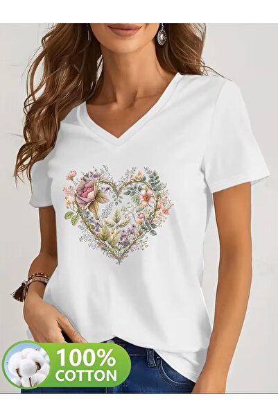 H&GHAMLEGİYİM Tricou imprimat. Top casual cu mâneci scurte pentru vară și pri...