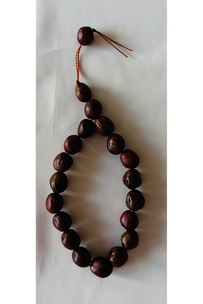 MOJOMIX Handmade Medium Size Scented Brown Colored Natural Andiz Tree Seed Stress Relief Rosary with Carrying Box Gift