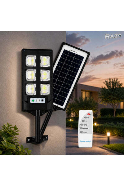 Razo Lampa solara LED cu panou si telecomanda RAZO, Iluminare puternica, Econ...
