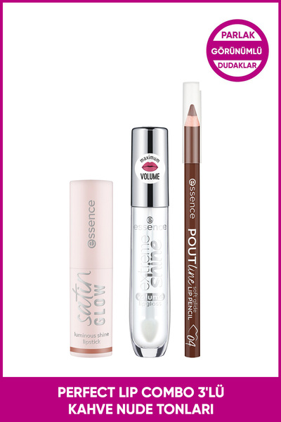 Essence Perfect Lip Combo 3'lü – Kahve Nude Tonları