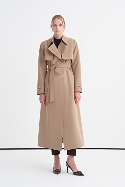 Zühre Chain Accessory Detailed Belted Mink Trench Coat 13560