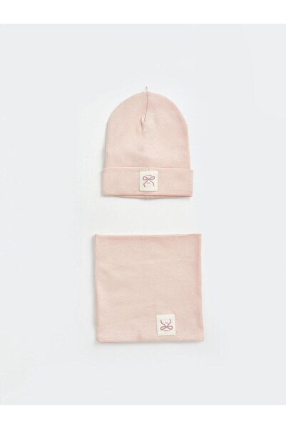 LC Waikiki Bow Detailed Baby Girl Beret and Neck Collar (W6)