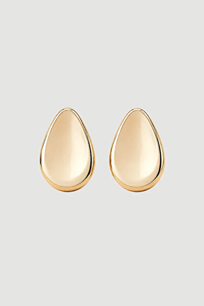 Gusto Minimal Drop Form Earrings - Gold