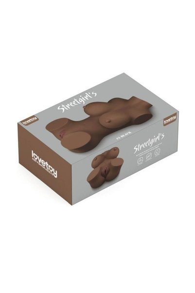 LOVETOY Masturbator realist Streetgirl’s 5 Black cu vagin, anus și sâni, TPE ciocolatiu, 27×16,5 cm