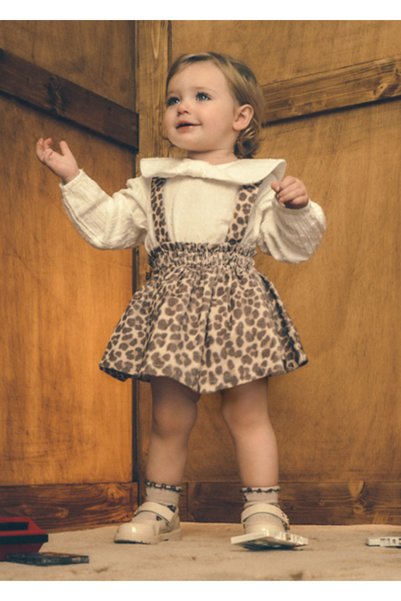 MAYORAL Baby Girl Suspender Skirt and Blouse Set 2950