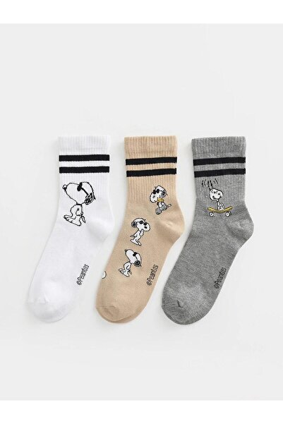 LC Waikiki Mixed Snoopy Printed Men's Socks 3 Pack (W6)