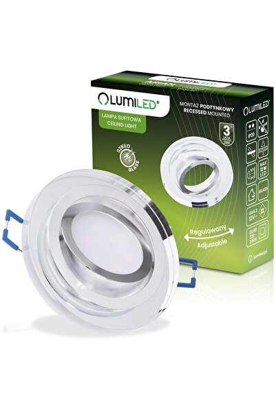 Lumiled Spot de tavan încastrat cu halogen, rotund, din sticlă, orientabil, G...