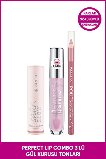 Essence Perfect Lip Combo 3'lü – Gül Kurusu Tonları