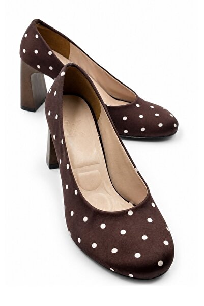 İX Boom Women's Satin Thick Block Heeled Orthopedic Pad Supported Round Toe H...