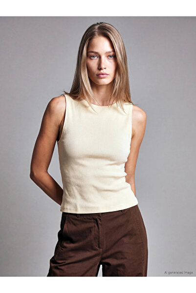 LC Waikiki Lcw Vision Beige Crew Neck Women's Tank Top