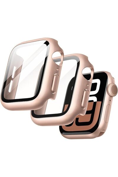GENERAL جيتك جراب مع شاشة حماية لساعة ابل سلسلة 11/10 مقاس 42 ملم، اسود