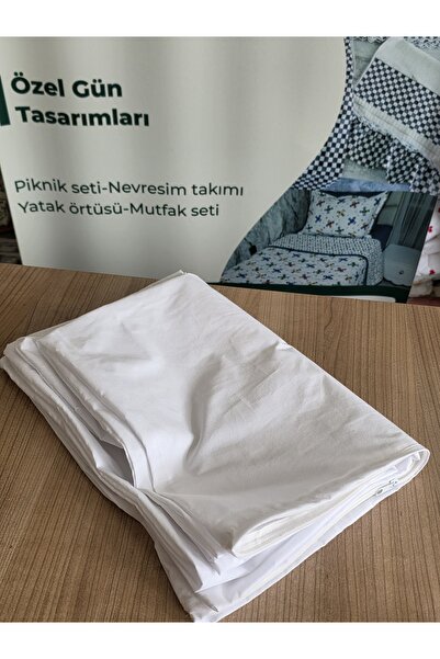 akta emek çeyiz tasarım غطاء وسادة قطني أبيض 2 قطعة بسحاب