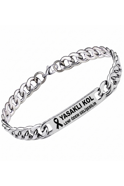 Takı Dükkanı Meme Kans*Ri Awareness Lymph Edema Banned Arm Warning Bracelet S...