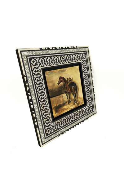 Sadrazam Horse in the Barn Oil Painting Printed 20X20 Mdf Anatolian Painting ...