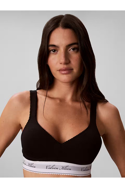 Calvin Klein Women's Slim Fit Thin Strap Black Bralet