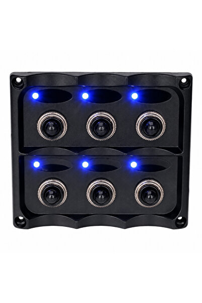Labarka 6'lı Switch Panel Mavi Işıklı 12V