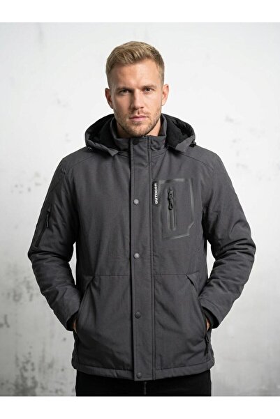 DYNAMO Men's Smoked Removable Hooded Fleece Coat 3130