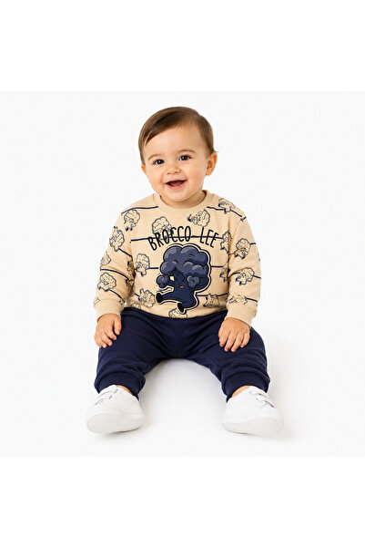 TİNY GOLDEN Baby Cotton 2-Piece Boy Girl Baby Printed Daily Comfortable Organ...