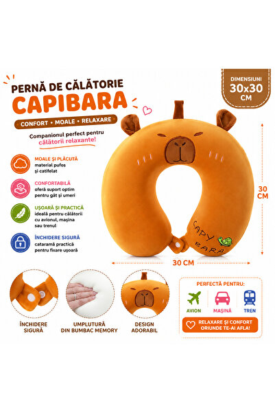 SHOP LIKE A PRO Perna de Gat Tip U, Capybara din Plus, 30 x 30 cm, Suport Con...