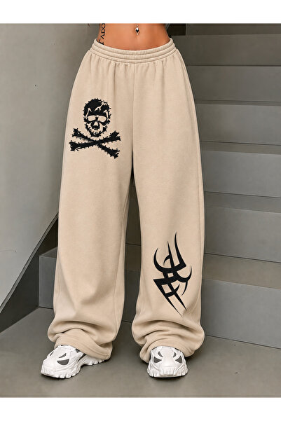 COMANCHERO Unisex Tribal Skull Printed Winter Baggy Sweatpants