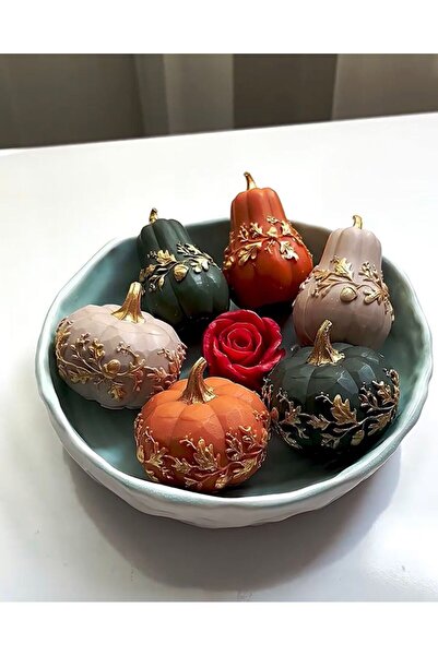SCA CANDLE Dekoratif Mum Kabak Model Son Bahar desenli Turuncu Renk Tekli ürün