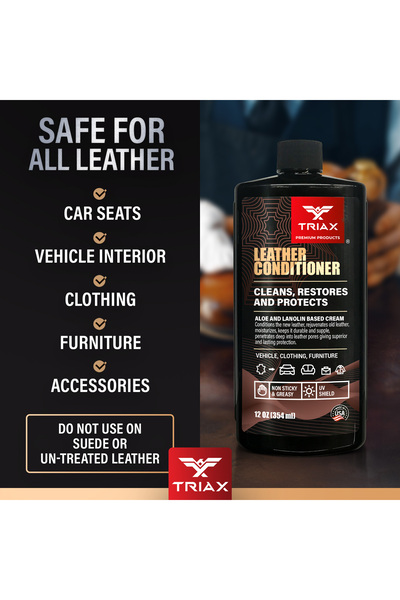 Triax Solutie de Curatare, Restaure si Protectie pentru Piele, Leather Conditioner, 354 ml