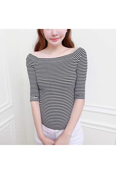 dorbe Women's Striped Off-Shoulder 34 Sleeve Blouse