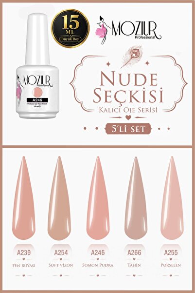 MOZIUR Nude Seçkisi Kalıcı Oje Serisi 15ml Büyük Boy