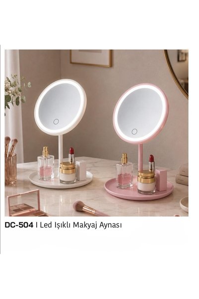 AROW Yuvarlak 3 Aydınlatma Modlu Usb Şarjlı Led Işıklı Makyaj Aynası (Beyaz-P...