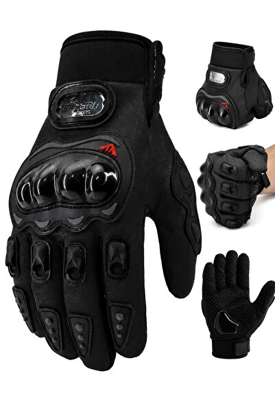 Telvesse M Size Protected Motorcycle Gloves Unisex Cycling Biker Gloves Black...