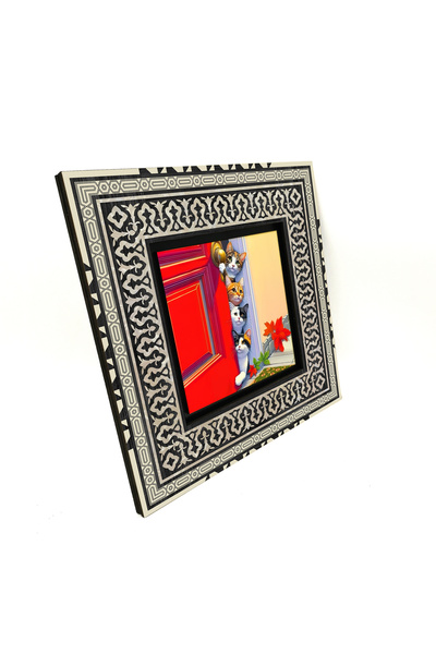 Sadrazam Cat Printed 20X20 Mdf Anatolian Painting 1G-Cats4