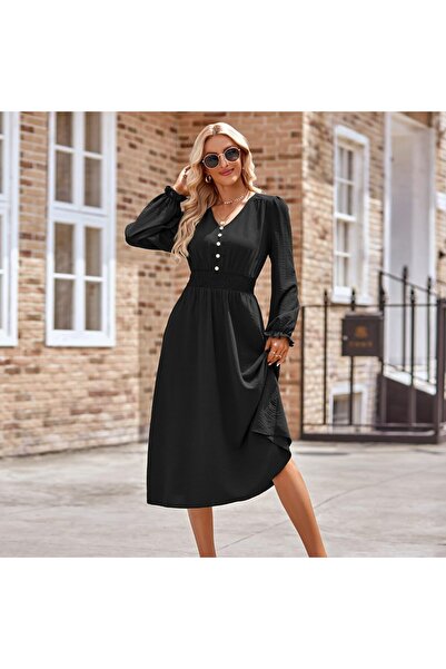 dorbe Women's A-line Long sleeve Midi Dress