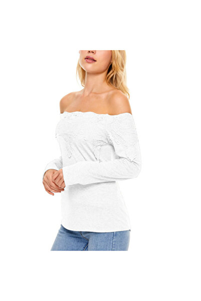 dorbe Women's Floral Off-Shoulder Long Sleeve Blouse