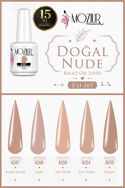 MOZIUR Doğal Nude Kalıcı Oje Serisi 15ml Büyük Boy