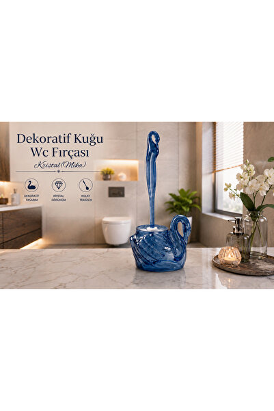 LUCES DESİGN Διακοσμητική βούρτσα τουαλέτας Crystal Swan – Βούρτσα τουαλέτας ...