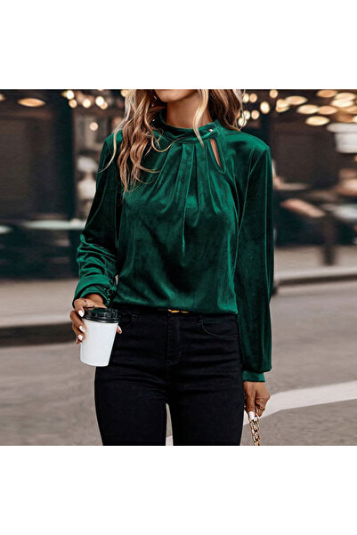 dorbe Women's Green Long Sleeve Blouse