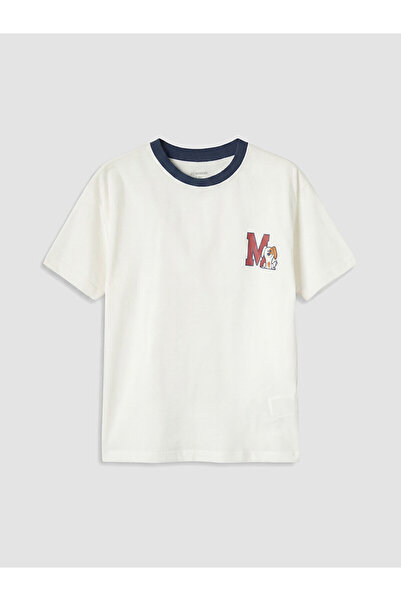 LC Waikiki Two Mt Shop Quality Oval Collar Printed Boys' T-Shirt