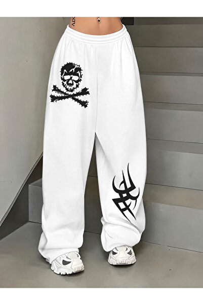 COMANCHERO Unisex χειμερινό φαρδύ παντελόνι φόρμας με στάμπα φυλετικού κρανίου