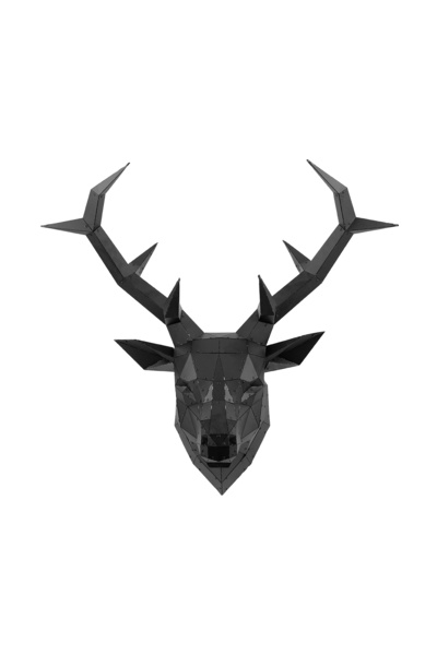 Oduman Design Geyik Kafası Metal Duvar Heykeli – Orta Boy – Mat Siyah
