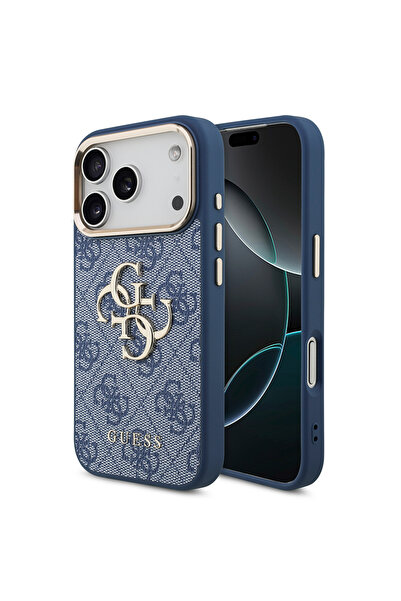 Guess iPhone 18 Pro Kılıf Lisanslı Gold Metal Kamera Çerçeveli Metal Büyük 4G...